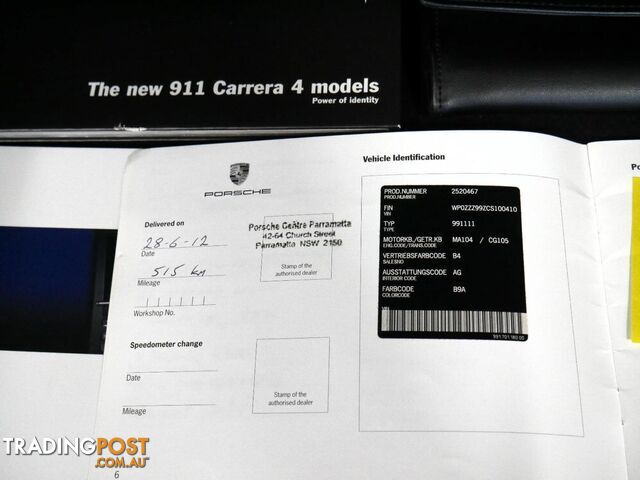 2012 PORSCHE 911 CARRERA 991 2D COUPE