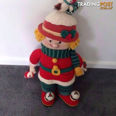 Large Christmas knitted stuffed toy
