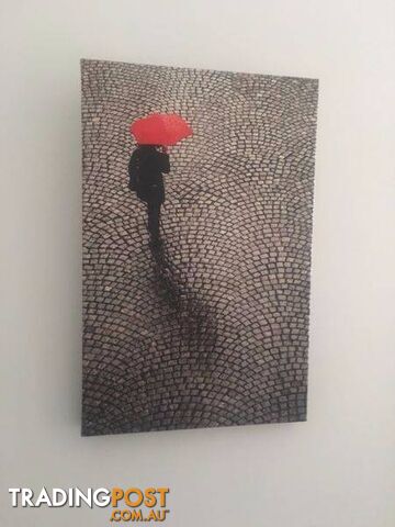 Canvas print- Man under umbrella