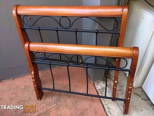 Solid wood wrought iron Single Bedframe