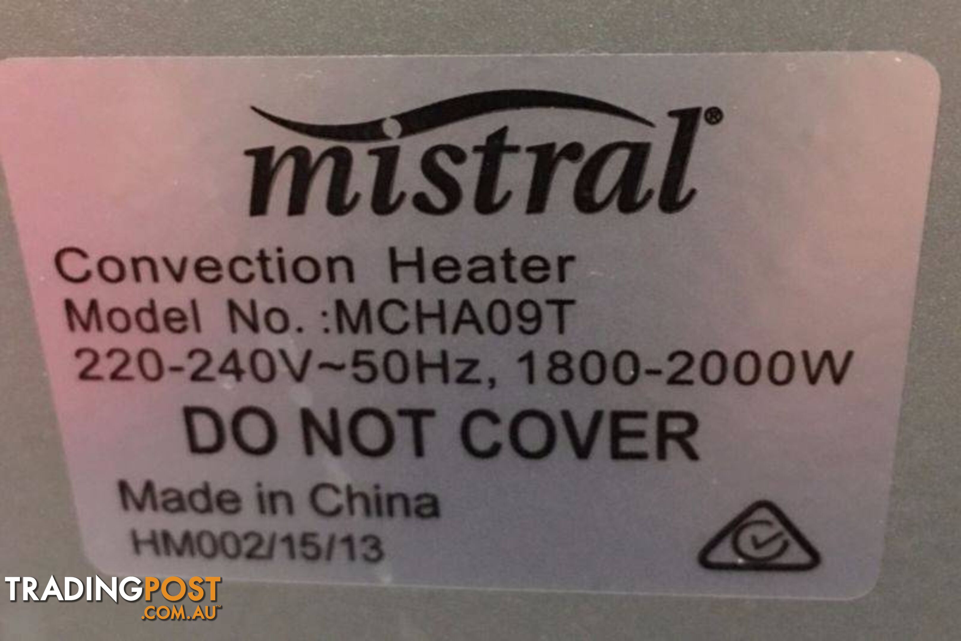 Mistral panel convection heater 2000 watt