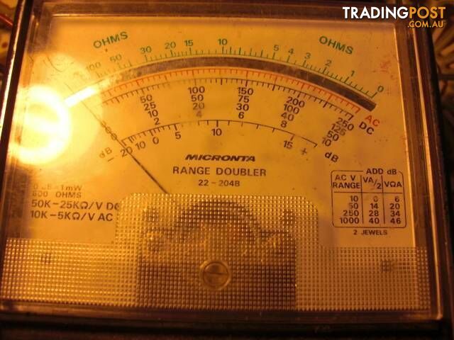 MICRMICRONITA RANGE DOUBLER 22-204B db OHMS AD DC VOTLS MADE IN J