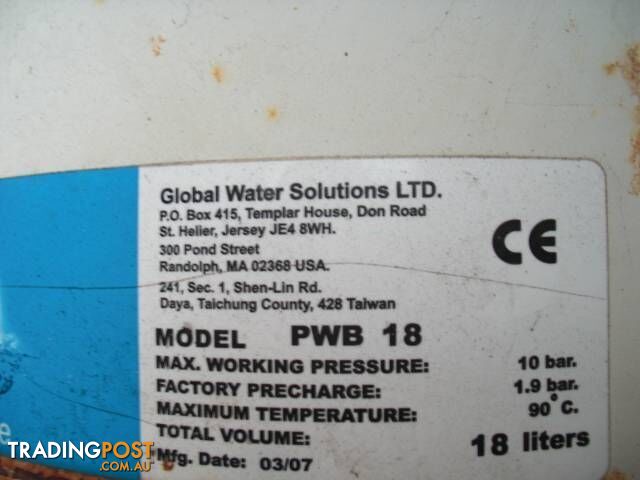 WATER PRESSURE PUMP TANK AND SOLINOID VALVE SWITCH & GUAGE