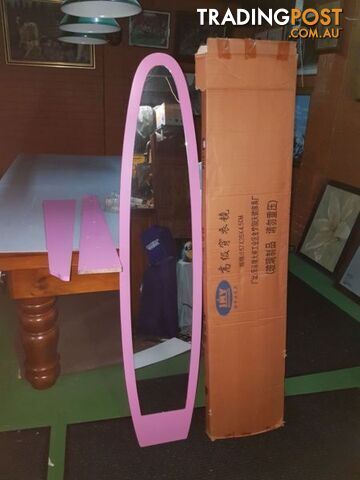 pink surf board shape mirror