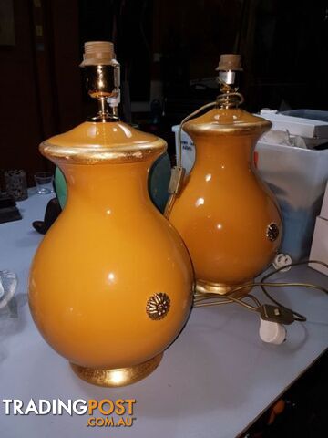 Large yellow and gold lamps
