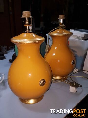 Large yellow and gold lamps