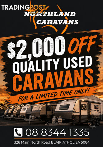 $2,000 OFF QUALITY USED CARAVANS - LIMITED STOCK AND LIMITED TIME ONLY