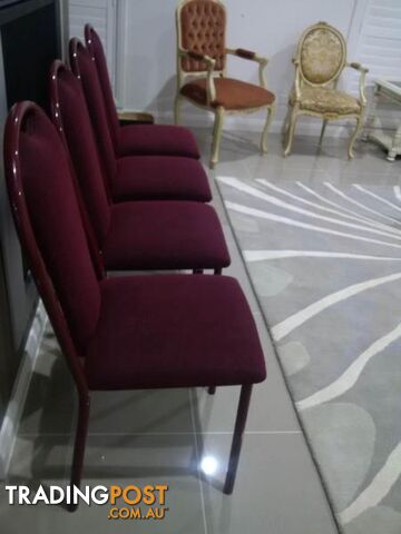 Cafe Chairs. 1.2m Round Glass Top Table. Sideboard. Lounge
