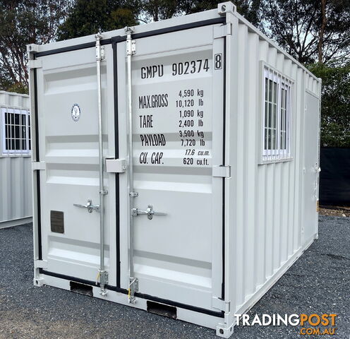 New 12ft Shipping Container with side Door & Window