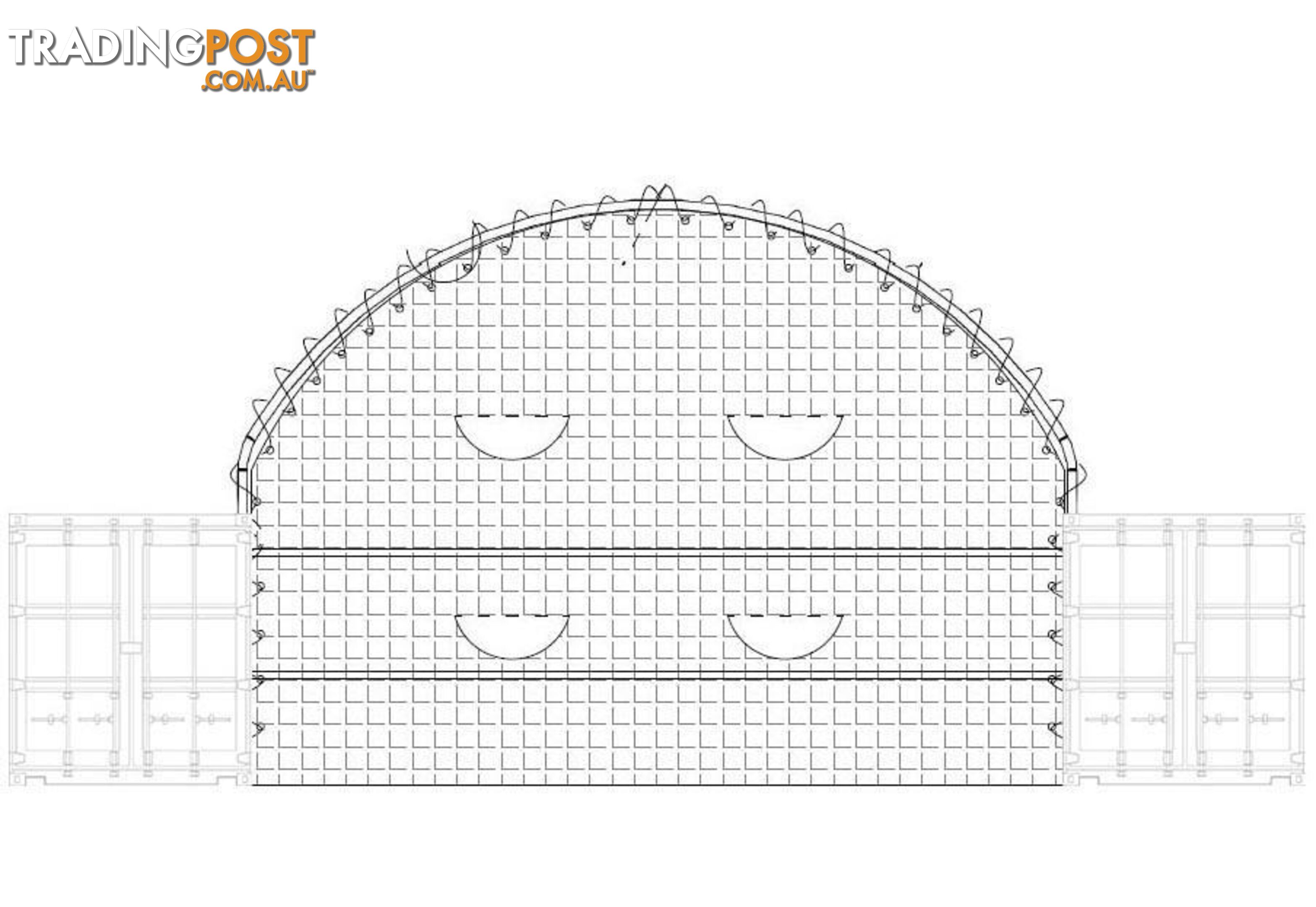 New Rear End Wall for 6m wide Container Shelter Dome