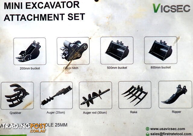 New 0.8-1.7 ton (25mm pin) Mini Excavator Attachments Kit