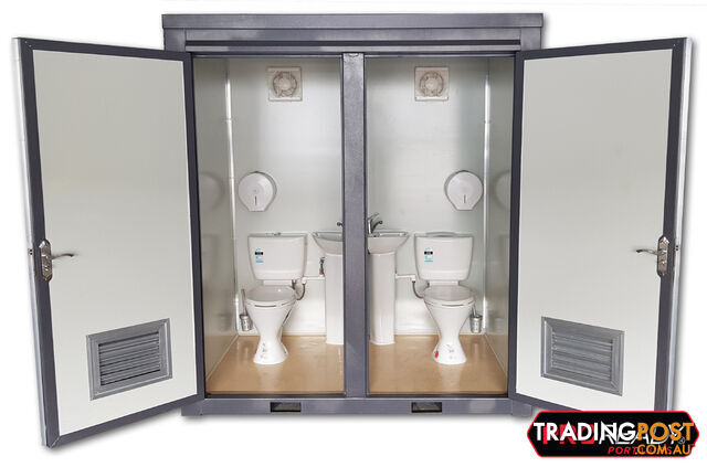 New Twin Portable Toilet Restroom Block