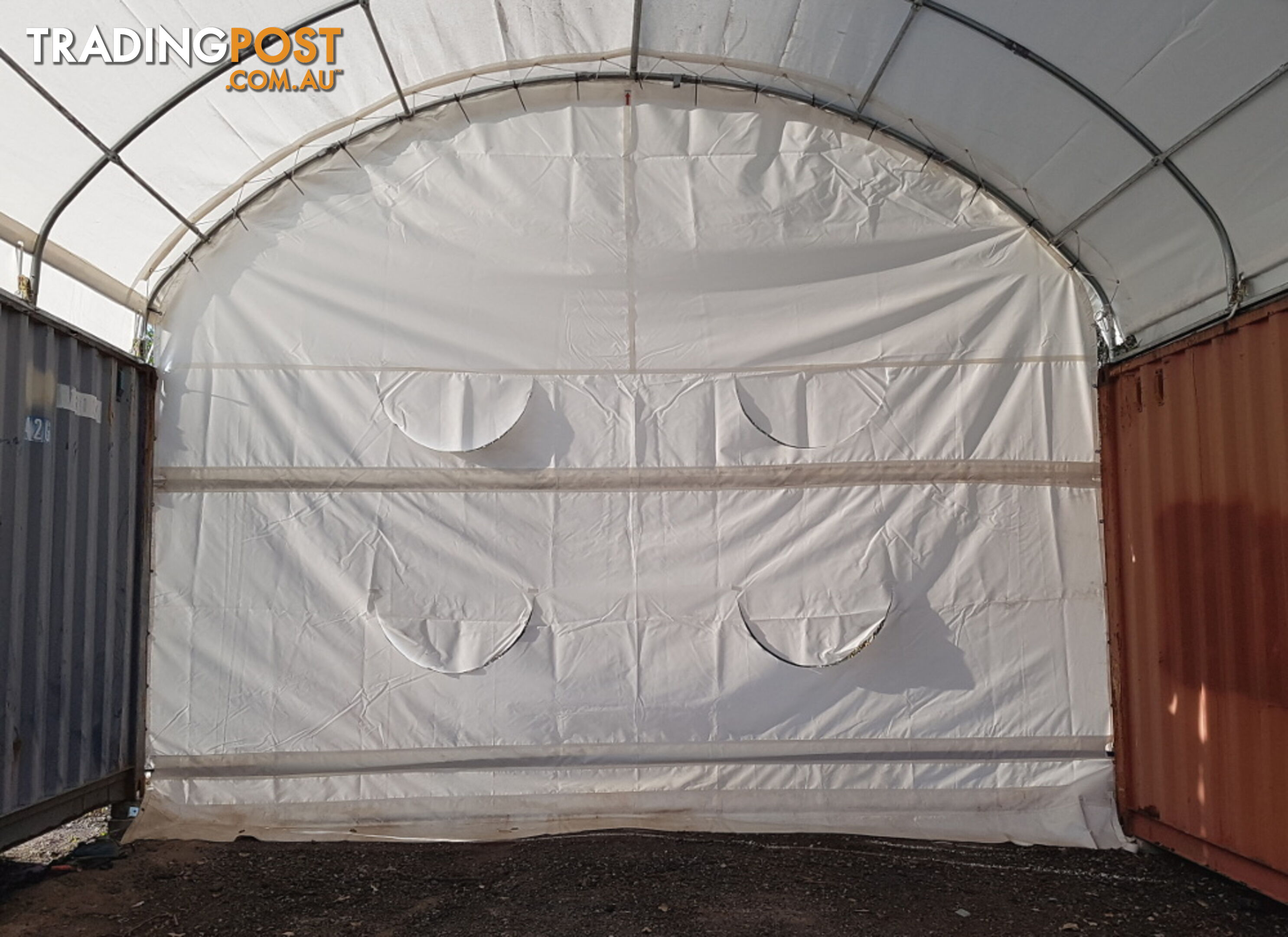 New 6m x 6m Container Shelter Workshop Igloo Dome with End Wall