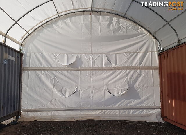 New 6m x 6m Container Shelter Workshop Igloo Dome with End Wall