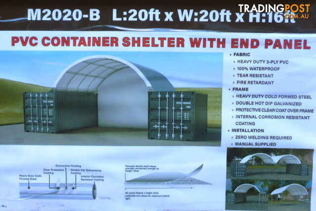 New 6m x 6m Container Shelter Workshop Igloo Dome with End Wall