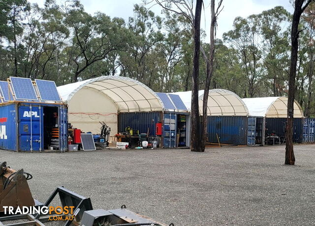 New 6m x 6m Container Shelter Workshop Igloo Dome with End Wall