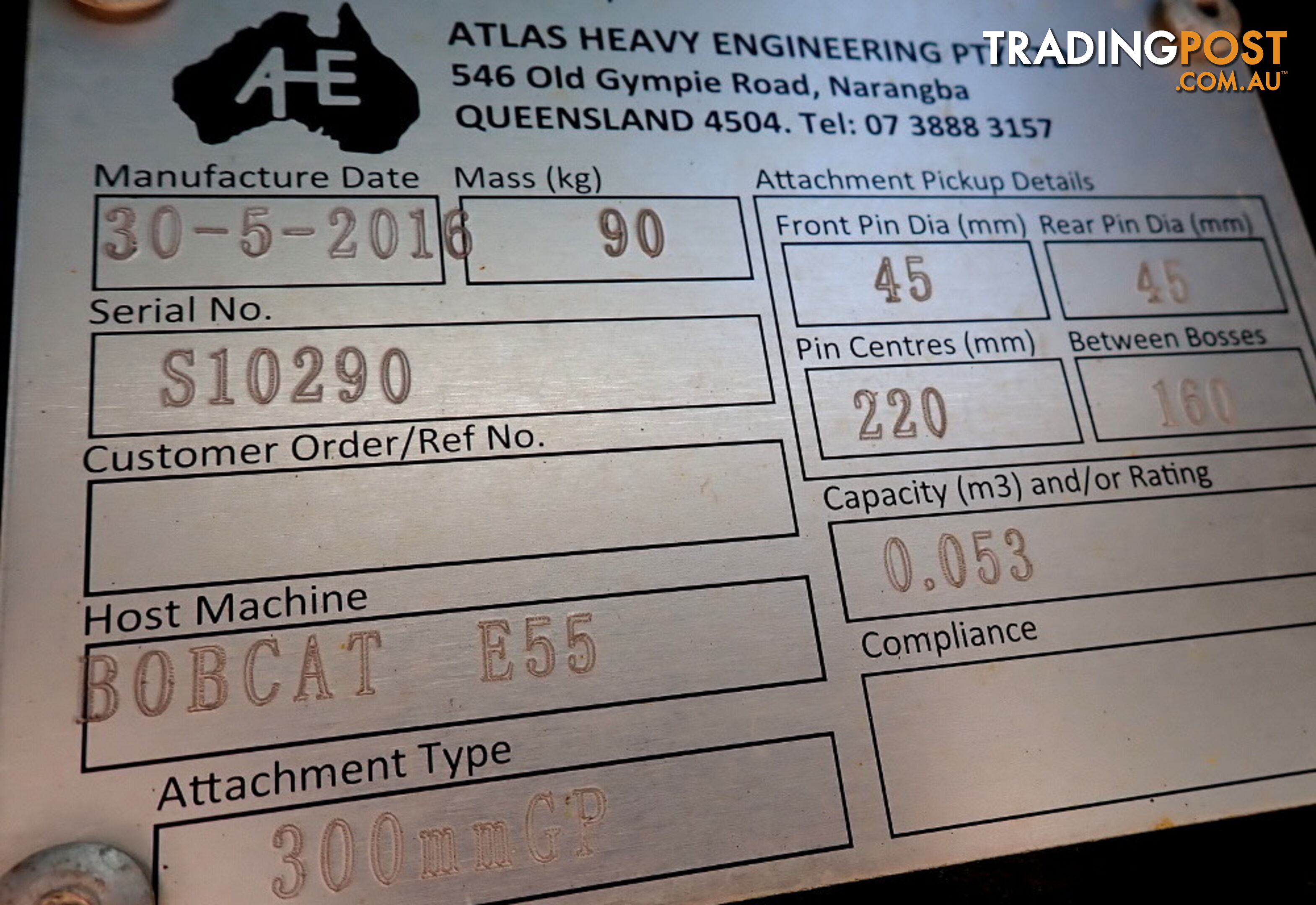 New 3-7 ton (45mm pin, 220mm CtoC) 250mm AHE Excavator Digging GP Bucket