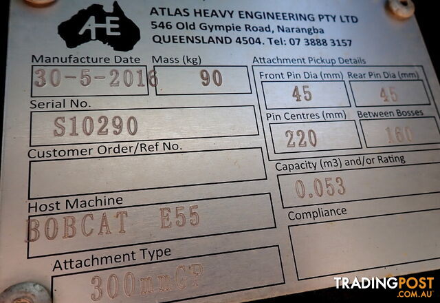 New 3-7 ton (45mm pin, 220mm CtoC) 250mm AHE Excavator Digging GP Bucket