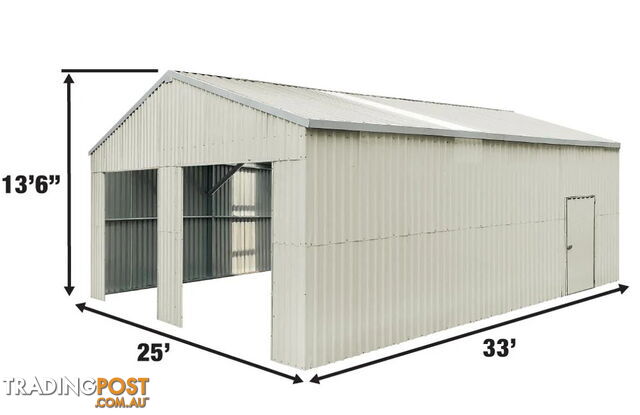 New 7.6m x 10.1m (77m2) All Steel Double Garage Carport Shed Mancave