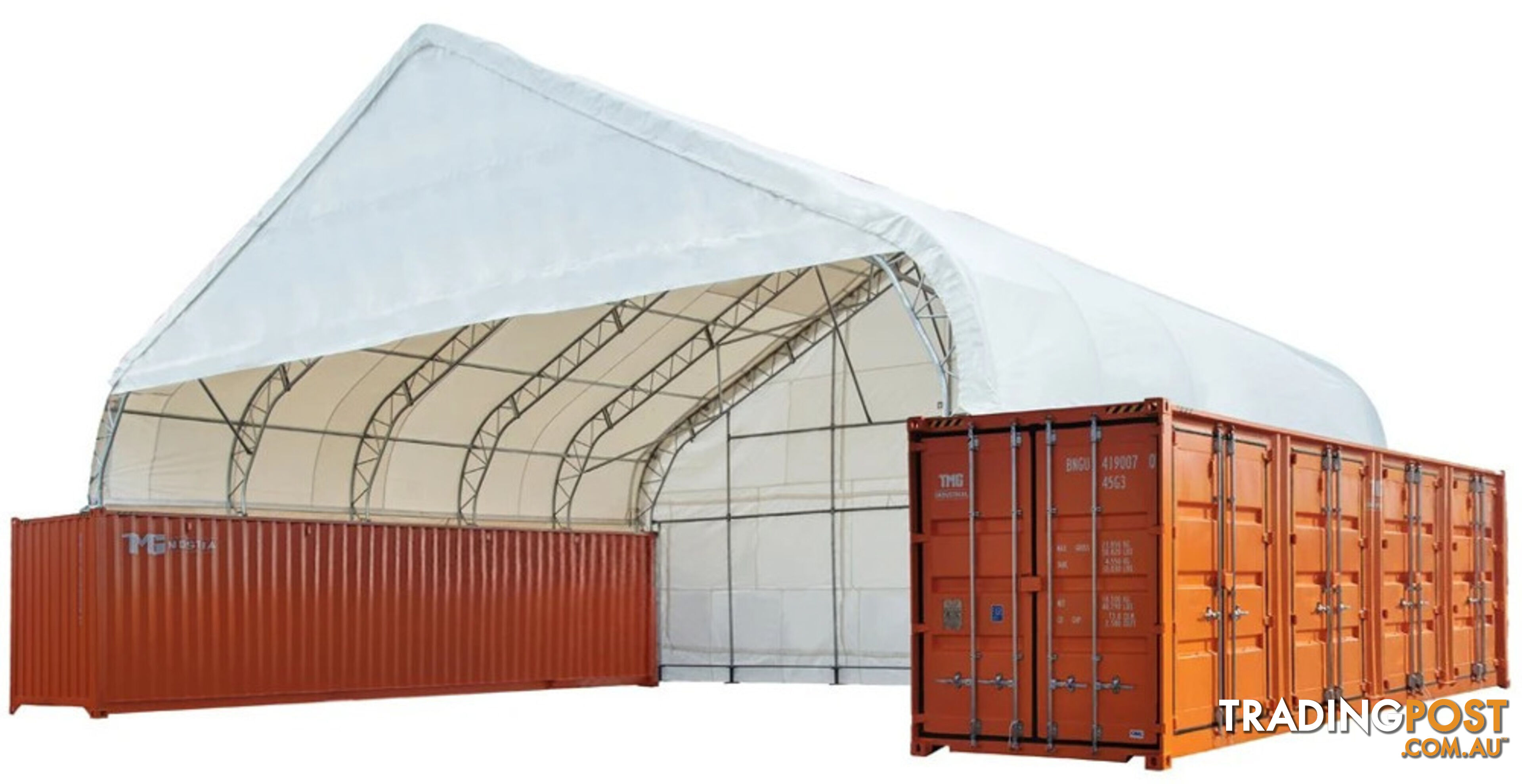 New 15m x 12m Double Trussed Container Shelter Workshop Igloo Dome with EndWalls