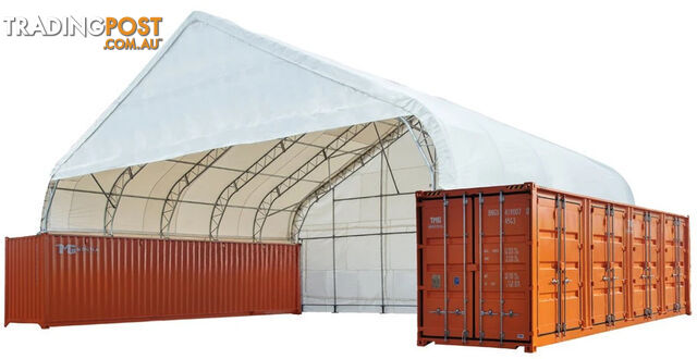 New 15m x 12m Double Trussed Container Shelter Workshop Igloo Dome with EndWalls