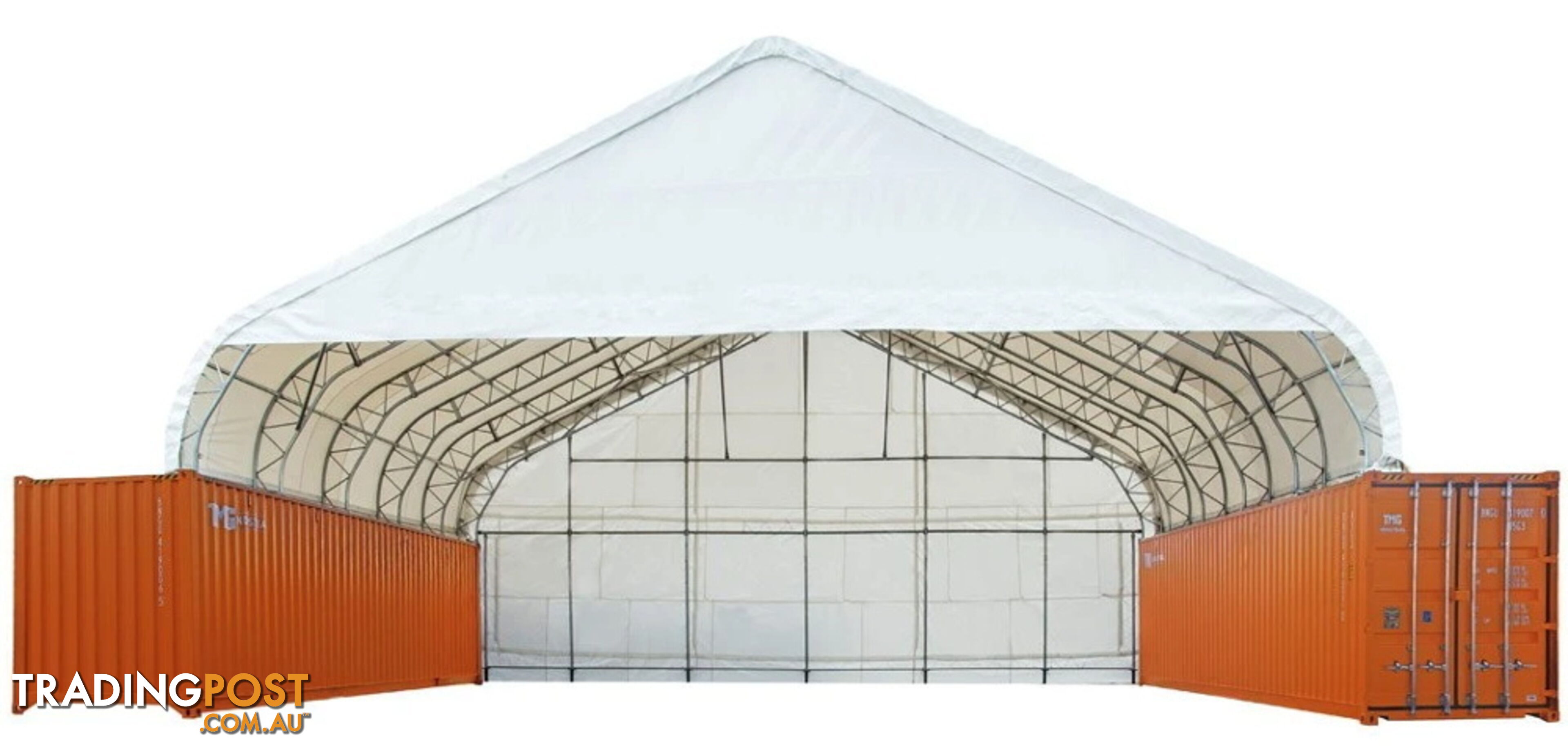 New 15m x 12m Double Trussed Container Shelter Workshop Igloo Dome with EndWalls