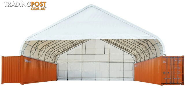 New 15m x 12m Double Trussed Container Shelter Workshop Igloo Dome with EndWalls