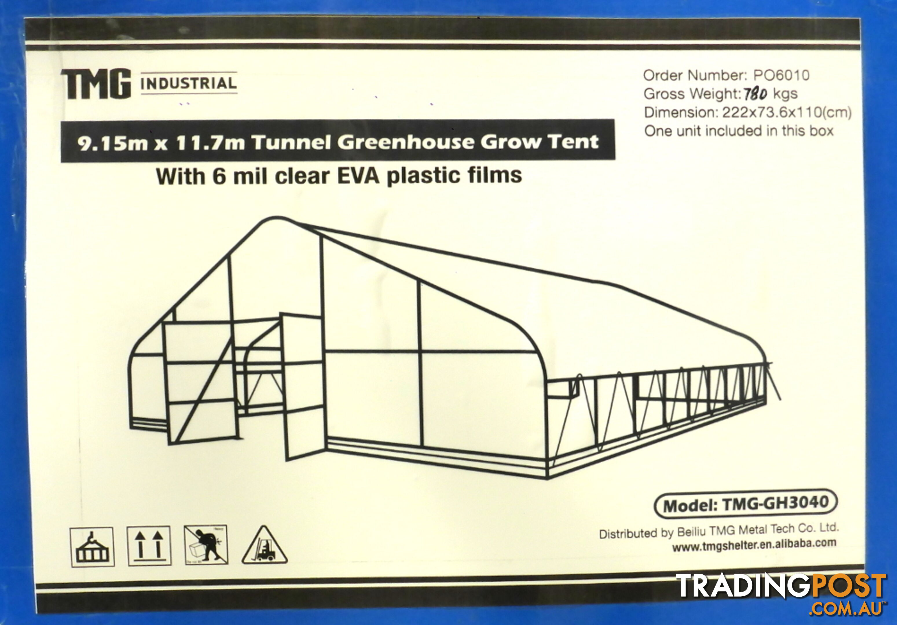 Huge 9.15m x 11.7m (107m2) Greenhouse Tunnel Building Grow Tent