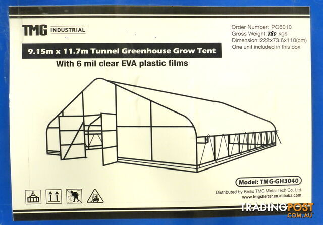 Huge 9.15m x 11.7m (107m2) Greenhouse Tunnel Building Grow Tent