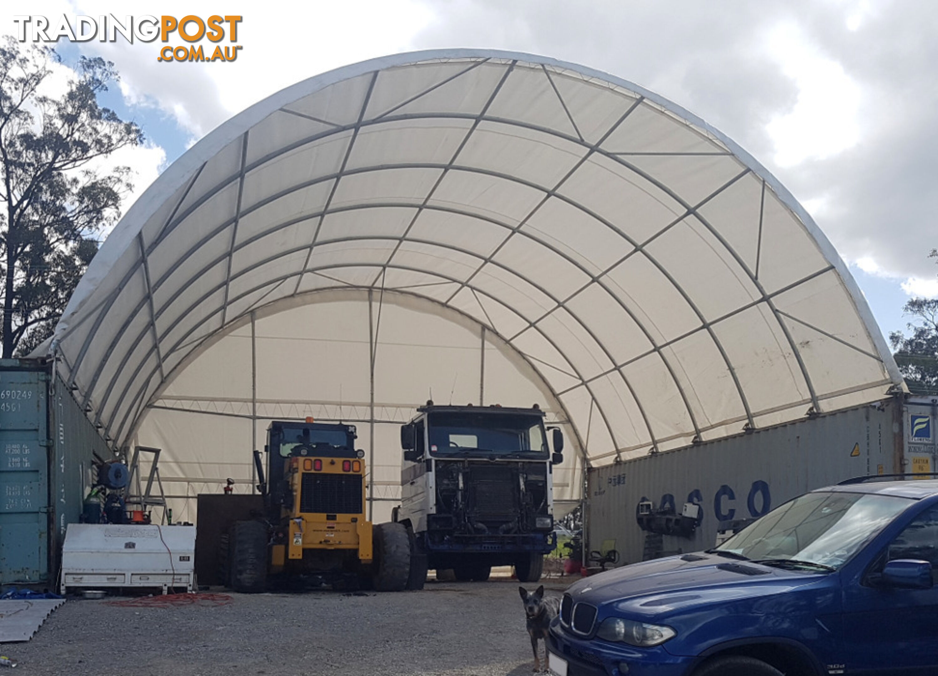 New 12m x 12m Container Shelter Workshop Igloo Dome with End Wall