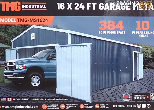 New 4.9m x 7.5m (37m²) All Steel Double Garage Carport Shed Mancave