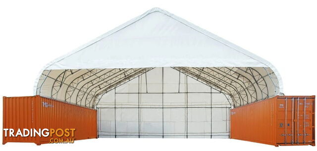 New 15m x 12m Double Trussed Container Shelter Workshop Igloo Dome with EndWalls