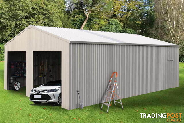 New 7.6m x 10.1m (77m²) All Steel Double Garage Carport Shed Mancave