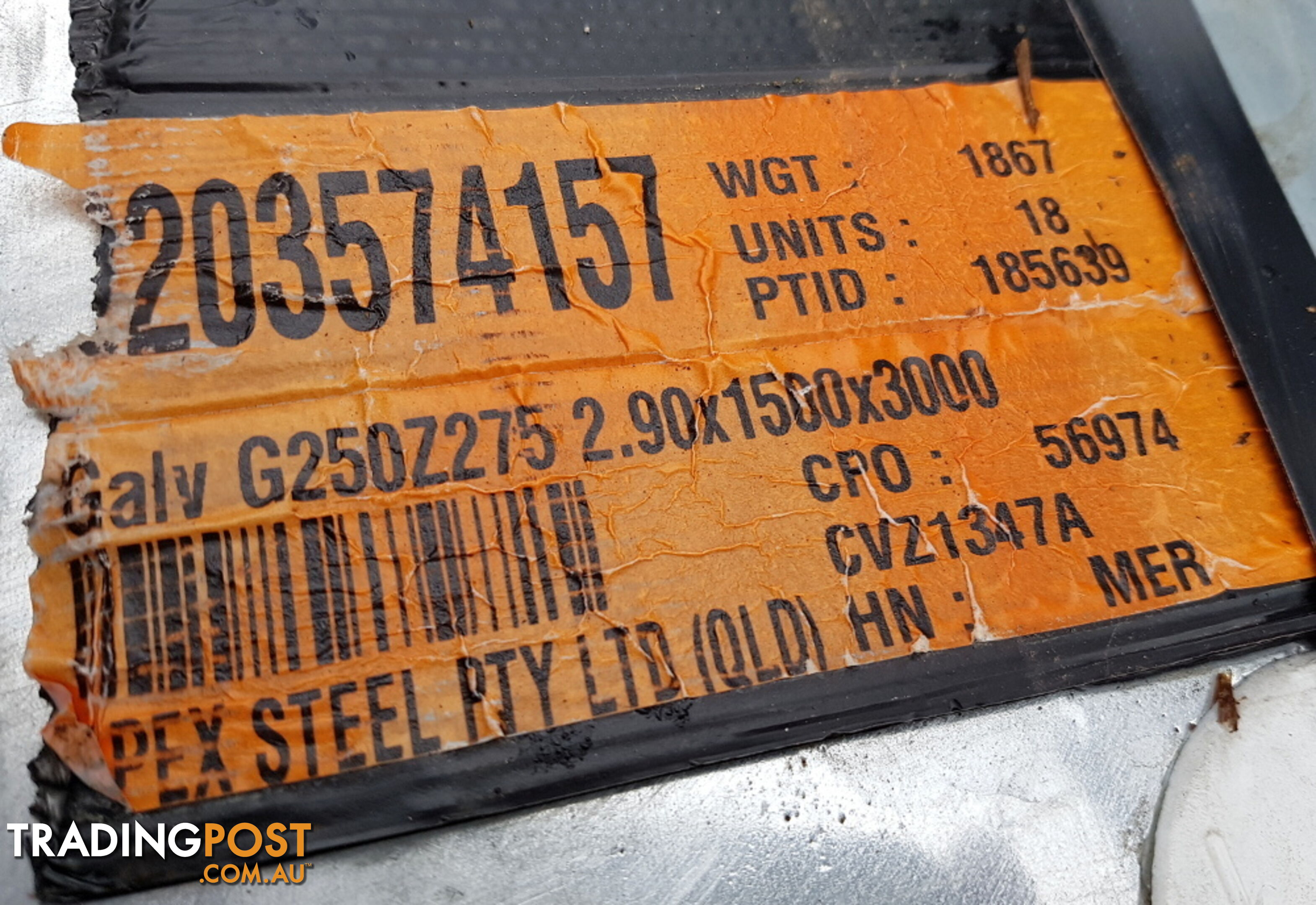 New Galvanised Steel Sheets 1500mm x 3000mm x 2.9mm, RRP $500