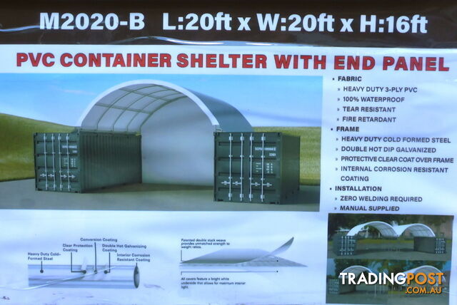 New 6m x 6m Container Shelter Workshop Igloo Dome with End Wall