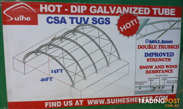 New 12m x 12m Double Trussed Container Shelter Workshop Igloo Dome