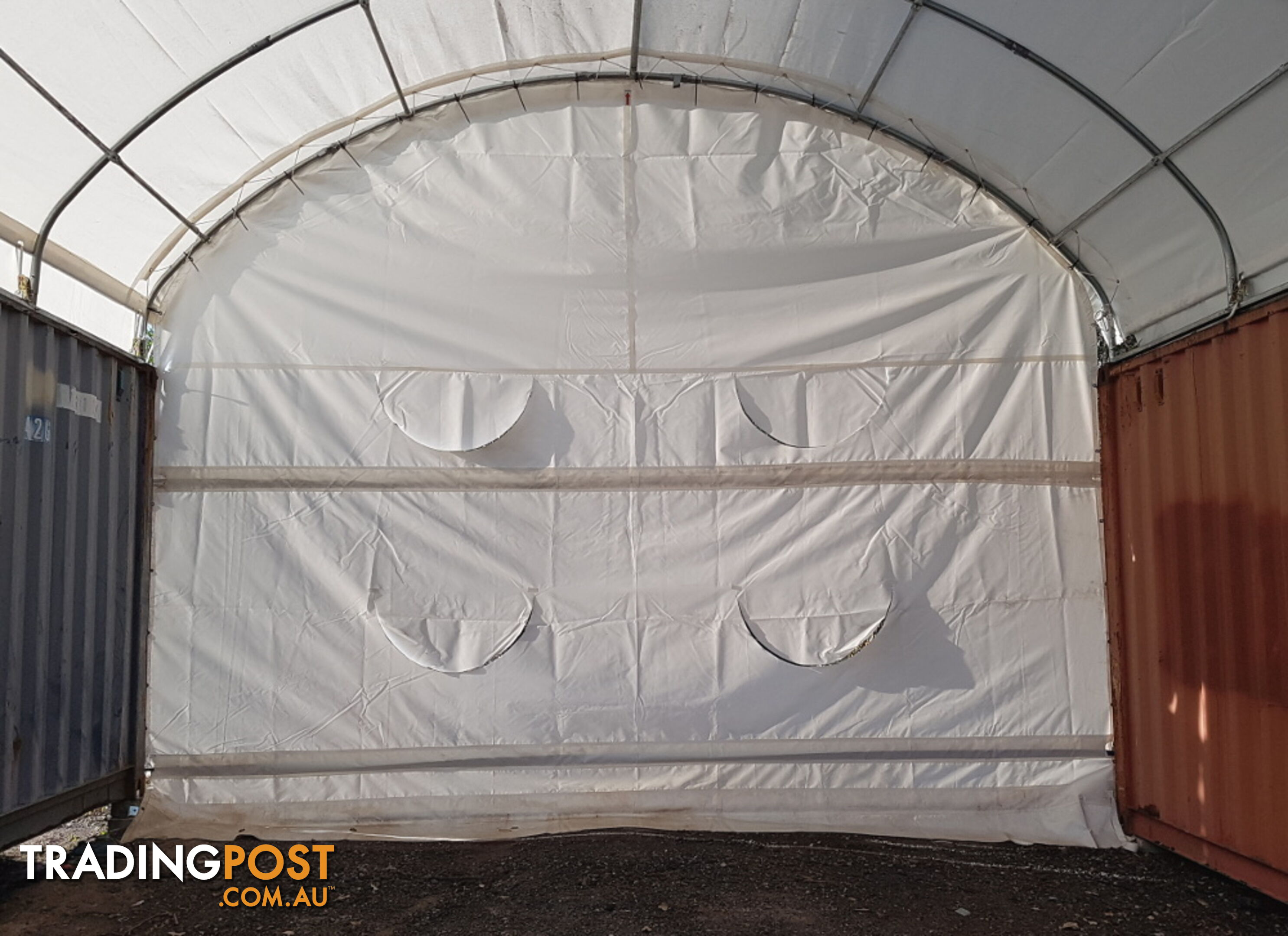 New 6m x 12m Container Shelter Workshop Igloo Dome with End Wall