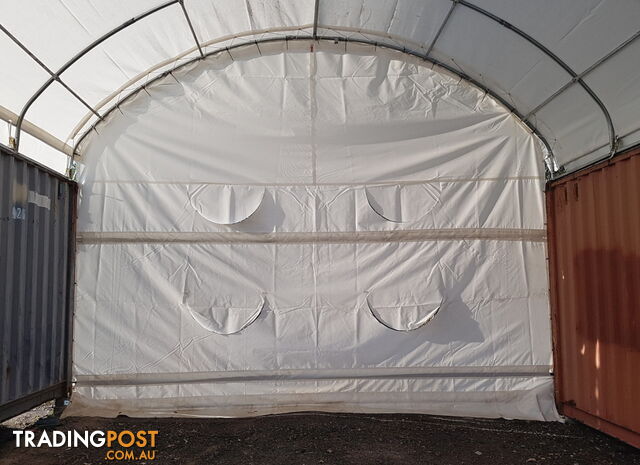 New 6m x 12m Container Shelter Workshop Igloo Dome with End Wall