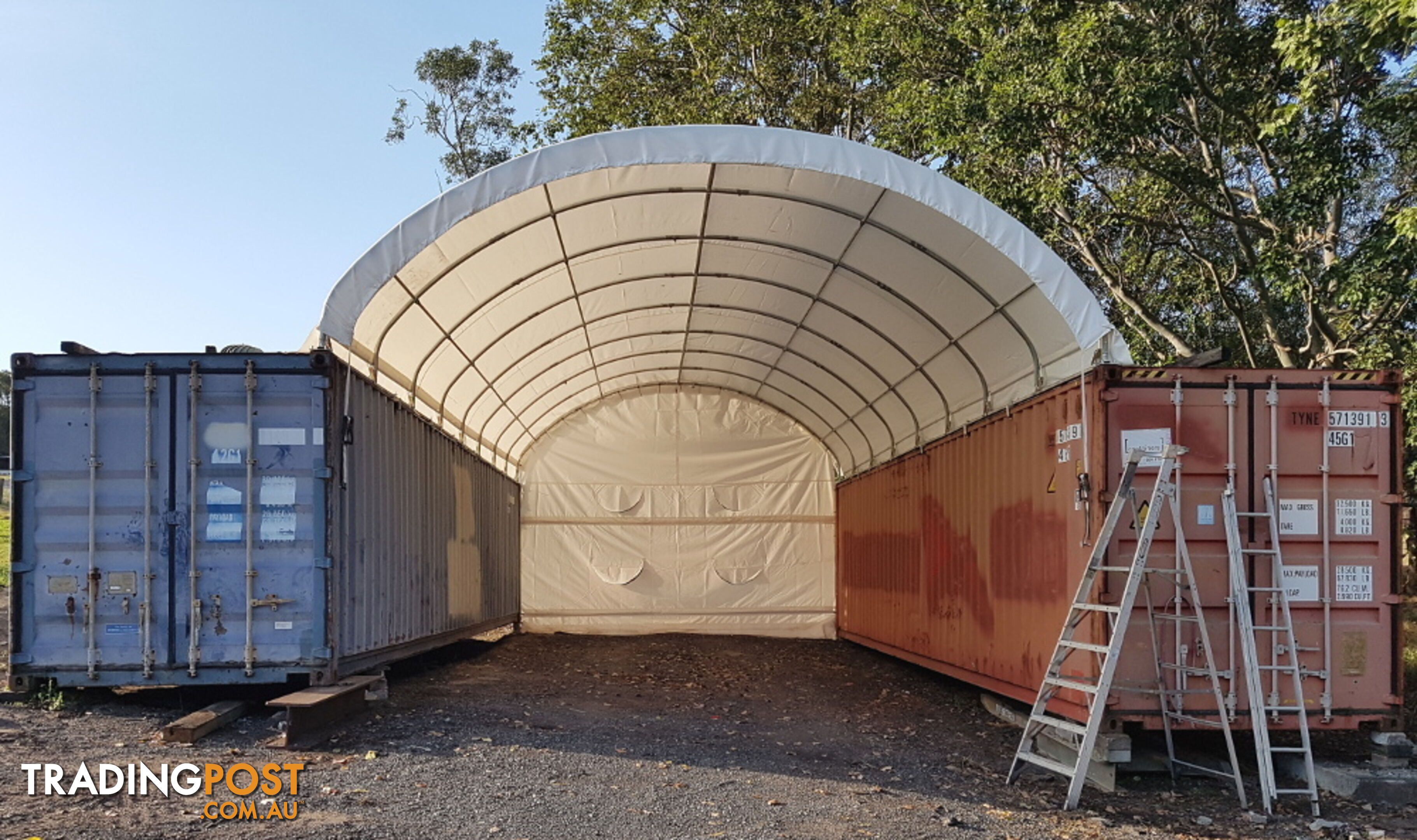 New 6m x 12m Container Shelter Workshop Igloo Dome with End Wall