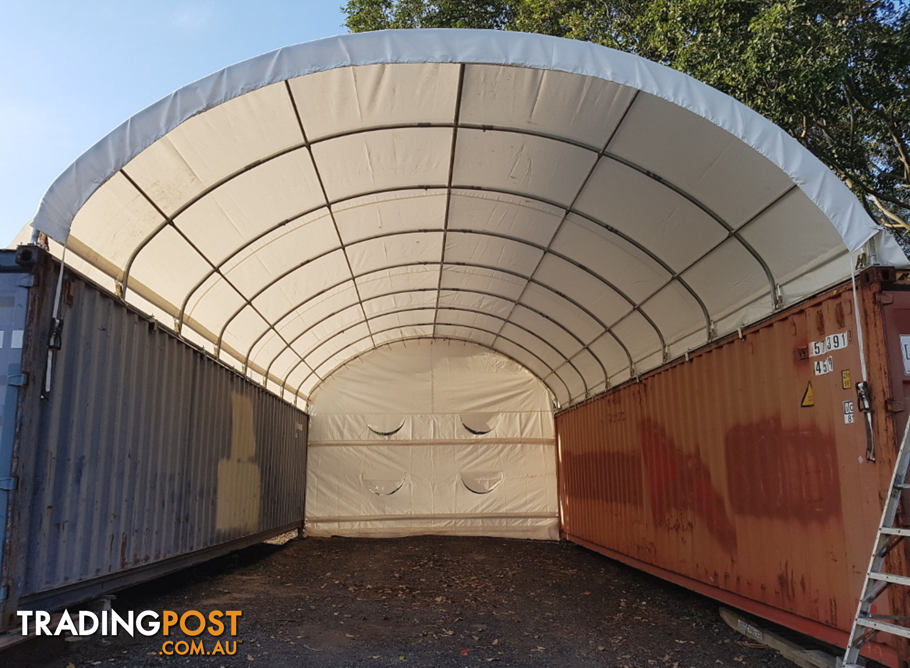 New 6m x 12m Container Shelter Workshop Igloo Dome with End Wall