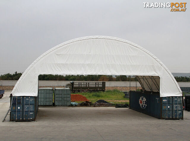 New 18m x 12m Double Trussed Container Shelter Workshop Igloo Dome