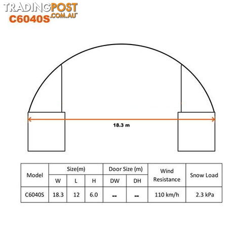 New 18m x 12m Double Trussed Container Shelter Workshop Igloo Dome