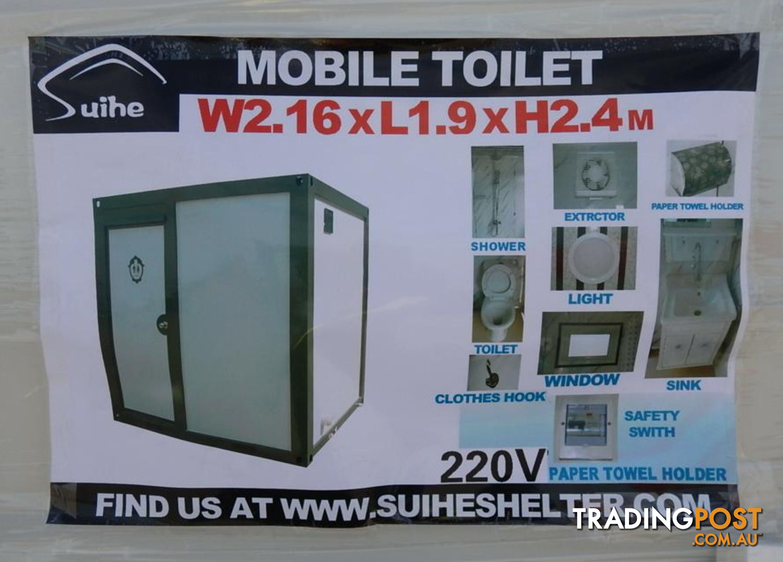 New Portable Toilet Shower Bathroom Restroom Ablution Block