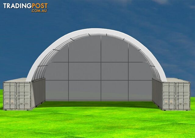 New 12m x 12m Container Shelter Workshop Igloo Dome with End Wall