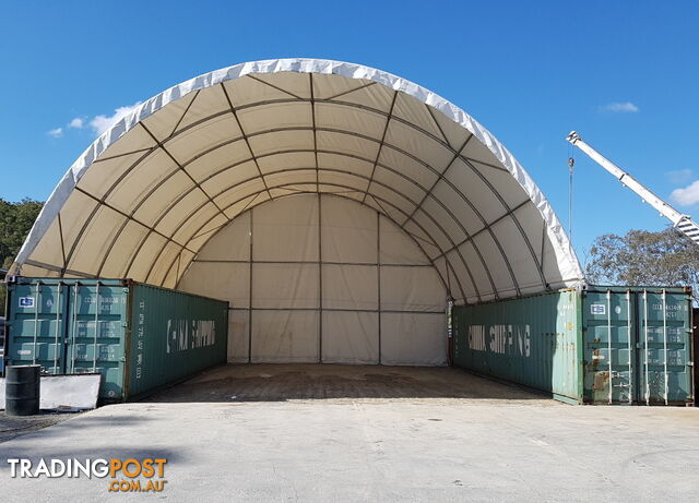 New 12m x 12m Container Shelter Workshop Igloo Dome with End Wall