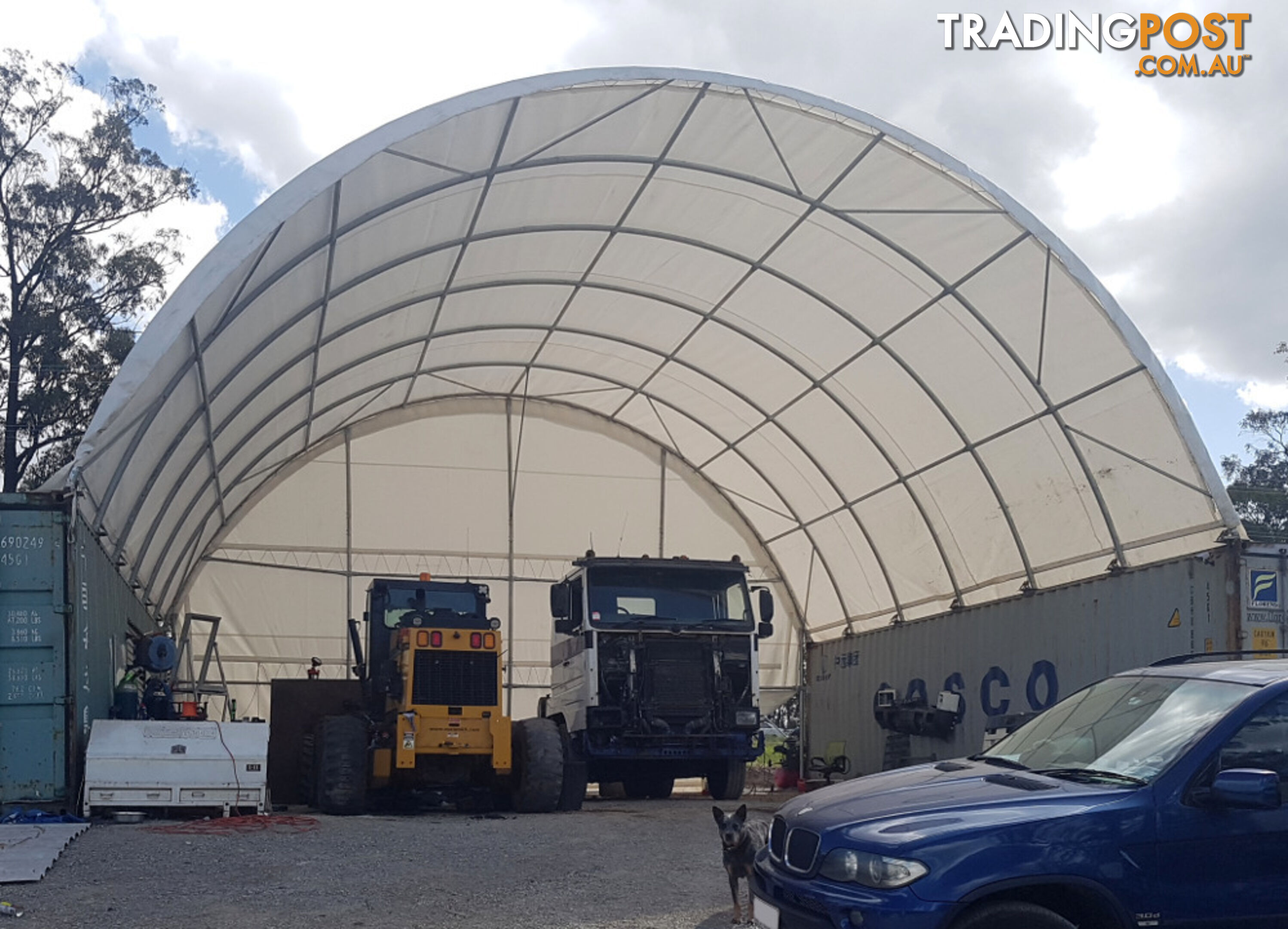 New 12m x 12m Container Shelter Workshop Igloo Dome with End Wall