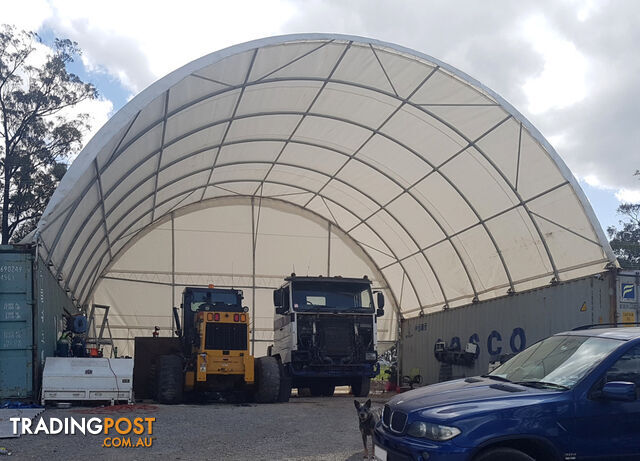 New 12m x 12m Container Shelter Workshop Igloo Dome with End Wall