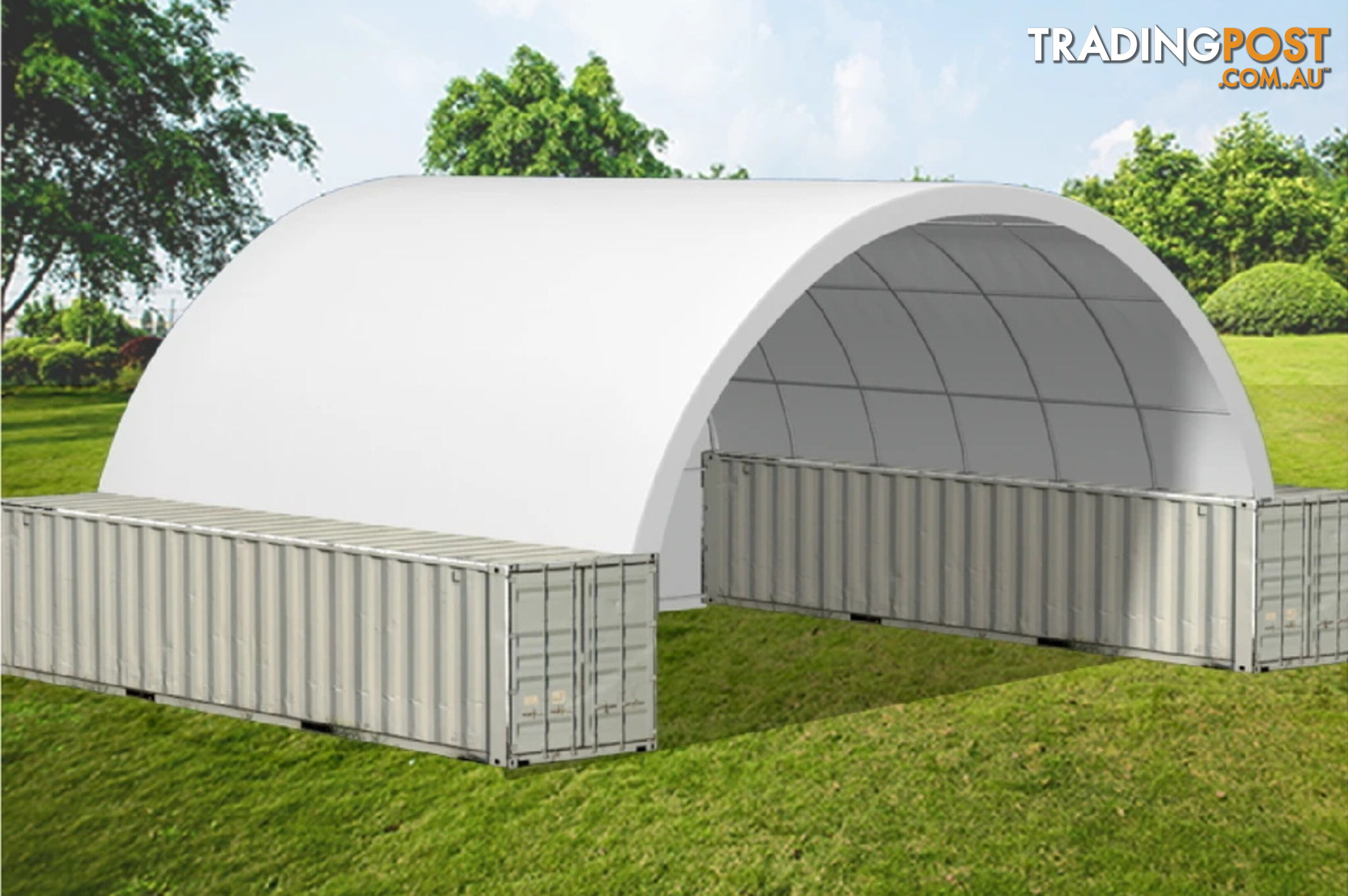 New 12m x 12m Container Shelter Workshop Igloo Dome with End Wall