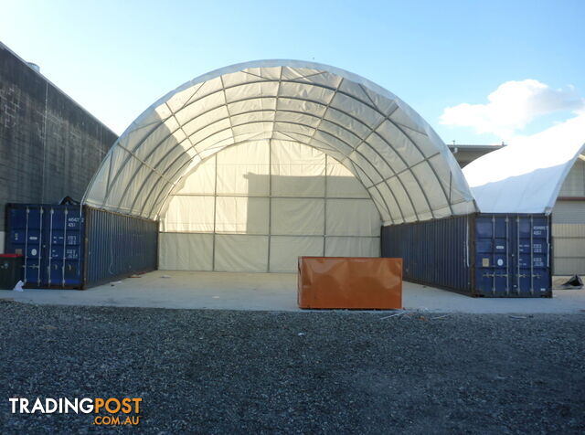 New 12m x 12m Container Shelter Workshop Igloo Dome with End Wall