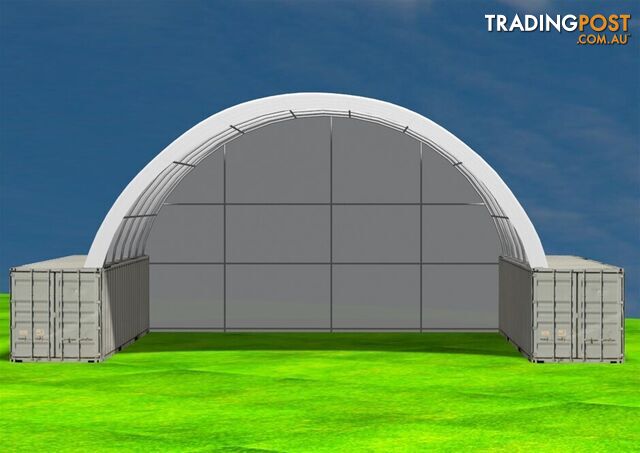 New 12m x 12m Container Shelter Workshop Igloo Dome with End Wall